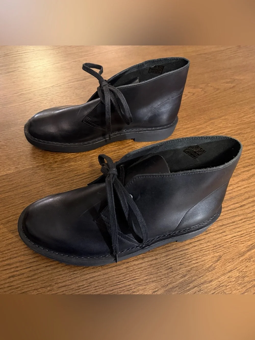 Clarks Black Leather Chukka Boots